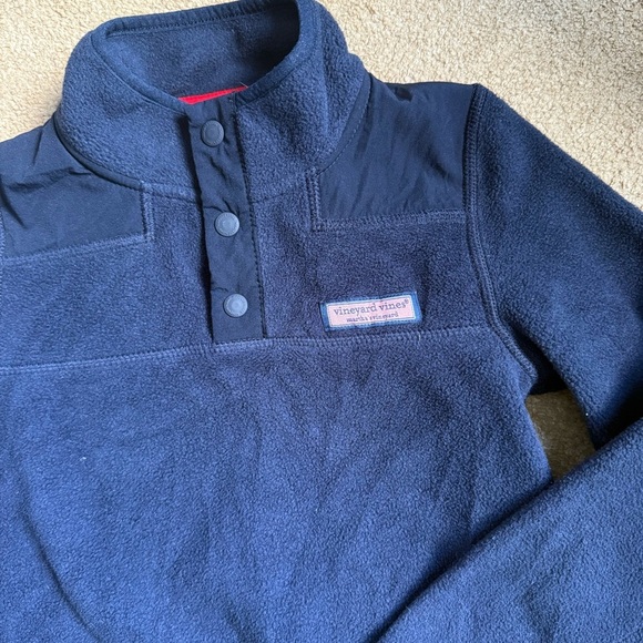 Vineyard Vines Fleece Dark Blue Pullover Sweater - Picture 2 of 3